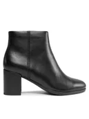 Botki damskie - Clarks Botki Freva55 Zip 261747974 Czarny - miniaturka - grafika 1