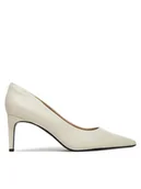 Czółenka - Calvin Klein Szpilki Pump 70 Pointy Hw Bar Lth HW0HW02561 Écru - miniaturka - grafika 1
