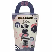 Pasmanteria - ZESTAW DO SZYDEŁKOWANIA WŁÓCZKA IGŁA RĘKODZIEŁO ZRÓB TO SAM 33 CM ZEBRA - miniaturka - grafika 1