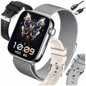 Smartwatch - SMARTWATCH DAMSKI ZEGAREK SMART WATCH ROZMOWY PL MENU POLSKIE SPORT 4 PASKI - miniaturka - grafika 1