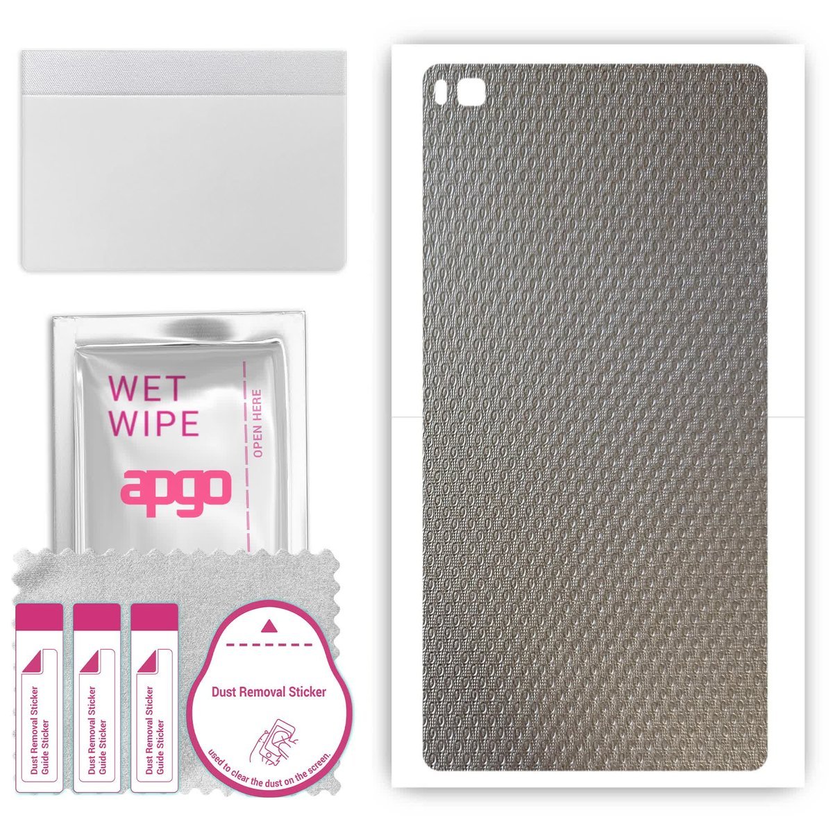 Folia naklejka skórka strukturalna na TYŁ do Huawei P8 - Aluminium krople - apgo SKINS