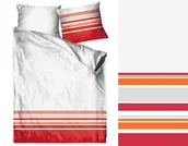 Pościel - Pościel satynowa 200x220 Gold line Ambitna czerwone pasy - miniaturka - grafika 1