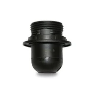 Akcesoria do oświetlenia - Oprawka E27 czarna z kołnierzem tworzywo ELEKTRO - miniaturka - grafika 1