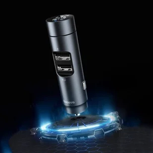 Baseus Energy Column Transmiter FM Bluetooth 5.0 ładowarka samochodowa 2x USB 3,1A QC3.0 srebrny (CCNLZ-0S) - Ładowarki samochodowe - miniaturka - grafika 9