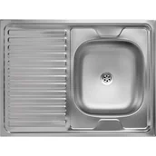 Zlewozmywaki - Zlewozmywak 1-komorowy z ociekaczem 60 x 80 cm stalowy Kuchinox - miniaturka - grafika 1