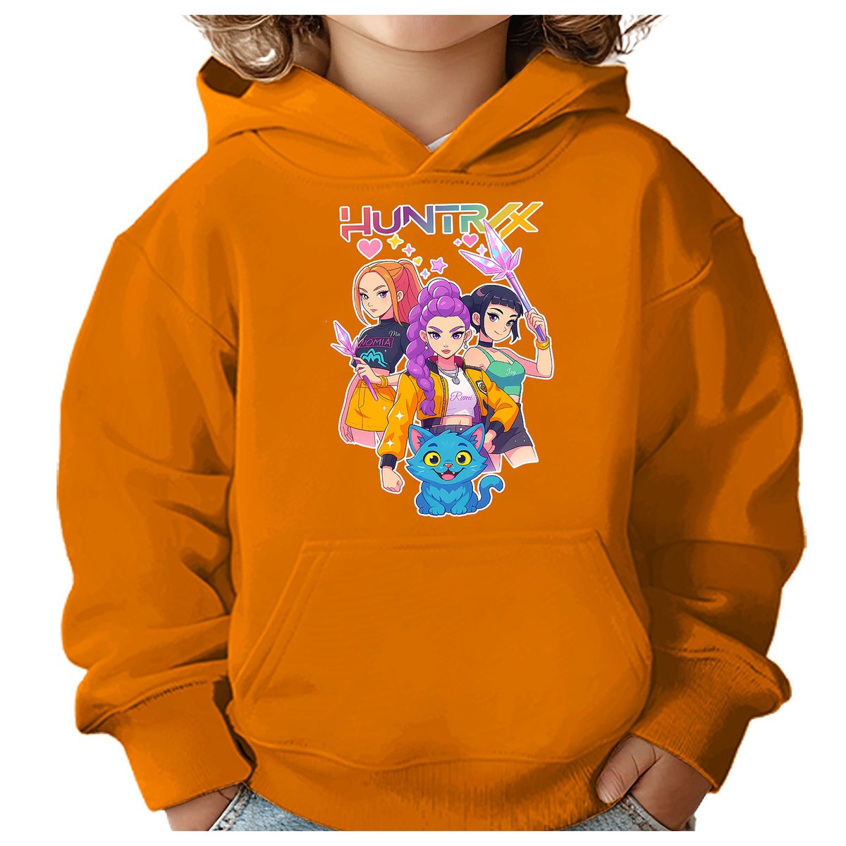 BLUZA DZIECIĘCA K-POPOWE ŁOWCZYNIE DEMONÓW HUNTRIX 122-128 Z KAPTUREM