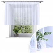 Firany - FIRANA GOTOWA WOAL BIAŁA 200x120 CM ZASŁONA FIRANKA NA ŻABKI TAŚMIE FIRANY - miniaturka - grafika 1