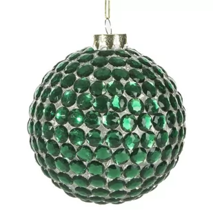 Bombka szklana EUROFIRANY, CIEMNY ZIELONY, 10 cm, 4 szt. - Bombki - miniaturka - grafika 1