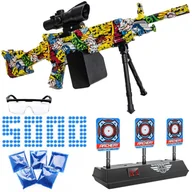 Zabawki militarne - Karabin na kulki żelowe automatyczny z grafiką Joker M249 + okulary + tarcza elektroniczna - miniaturka - grafika 1