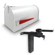 Skrzynki na listy - Biała Skrzynka Na Listy W Stylu Amerykańskim Z Uchwytem - miniaturka - grafika 1