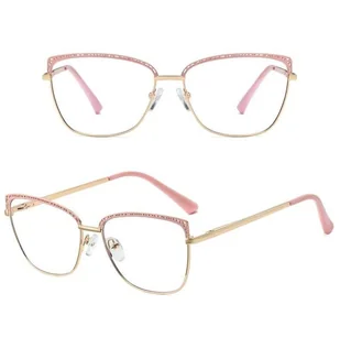 Okulary kocie do komputera damskie z filtrem BLUE Light zerówki Flex 25101D - Okulary korekcyjne, oprawki, szkła - miniaturka - grafika 1