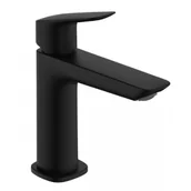 Baterie umywalkowe - HANSGROHE 71251670 Logis Jednouchwytowa bateria umywalkowa 110 Fine z kompletem odpływowym Czarny Matowy - miniaturka - grafika 1