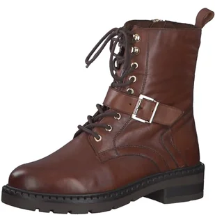 MARCO TOZZI Buty damskie Bootie Laced 2-25234-43 półdługie kozaki, koniak, 38 EU - Kozaki damskie - miniaturka - grafika 1