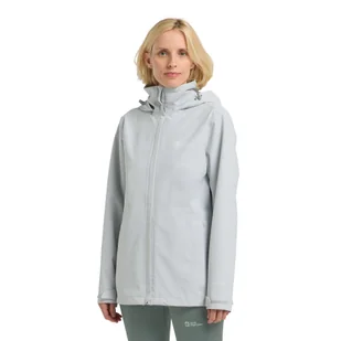Damska kurtka przeciwdeszczowa Jack Wolfskin TRAILTIME 2L JKT W Cool Grey - XS - Kurtki damskie - miniaturka - grafika 1