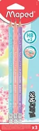 Ołówki - Maped Ołówek z gumką BLACKPEPS pastel HB 3 SZT BLISTER 851719 - miniaturka - grafika 1