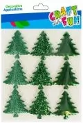 Naklejki Choinka zielona 9 szt. Boże Narodzenie CRAFT WITH FUN 521543 - Podręczniki dla szkół podstawowych - miniaturka - grafika 1