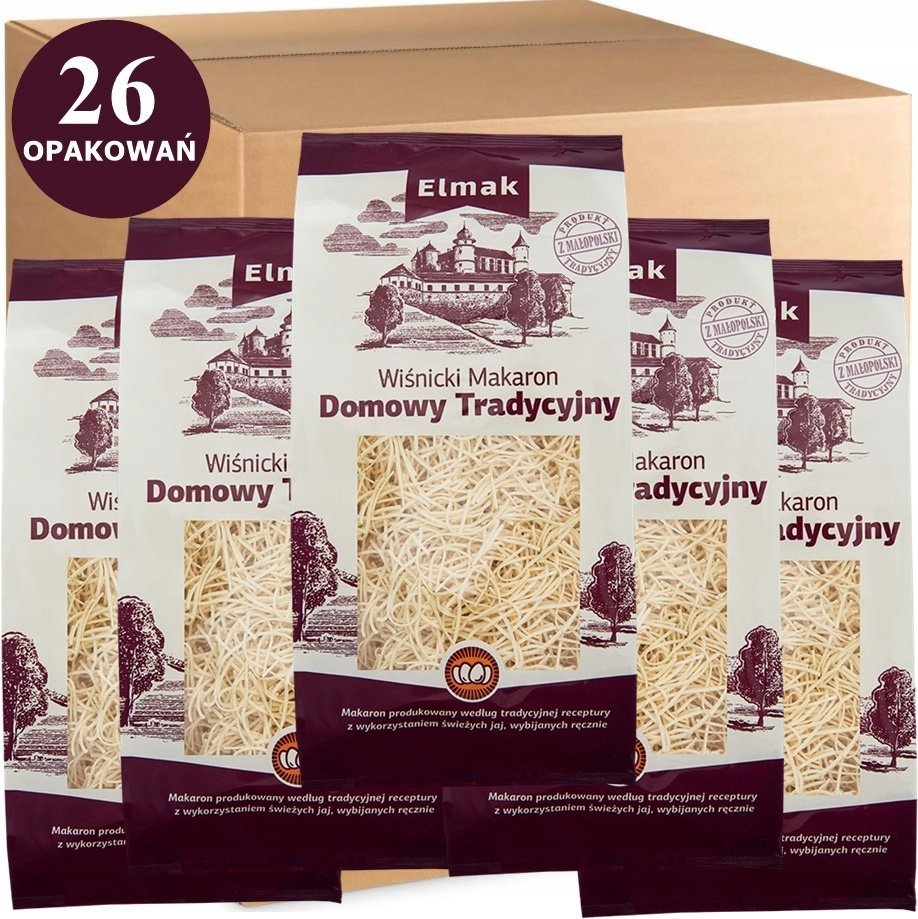 Wiśnicki Makaron Domowy Makaron na Rosół Nitka Rosół 250g Elmak 4 jajeczny