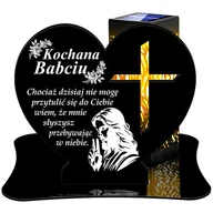 Lampiony i znicze - ZNICZ SOLARNY LED WIECZNY PODSTAWKA NA CMENTARZ GRÓB lampka Serce 3D DLA BABCI - miniaturka - grafika 1