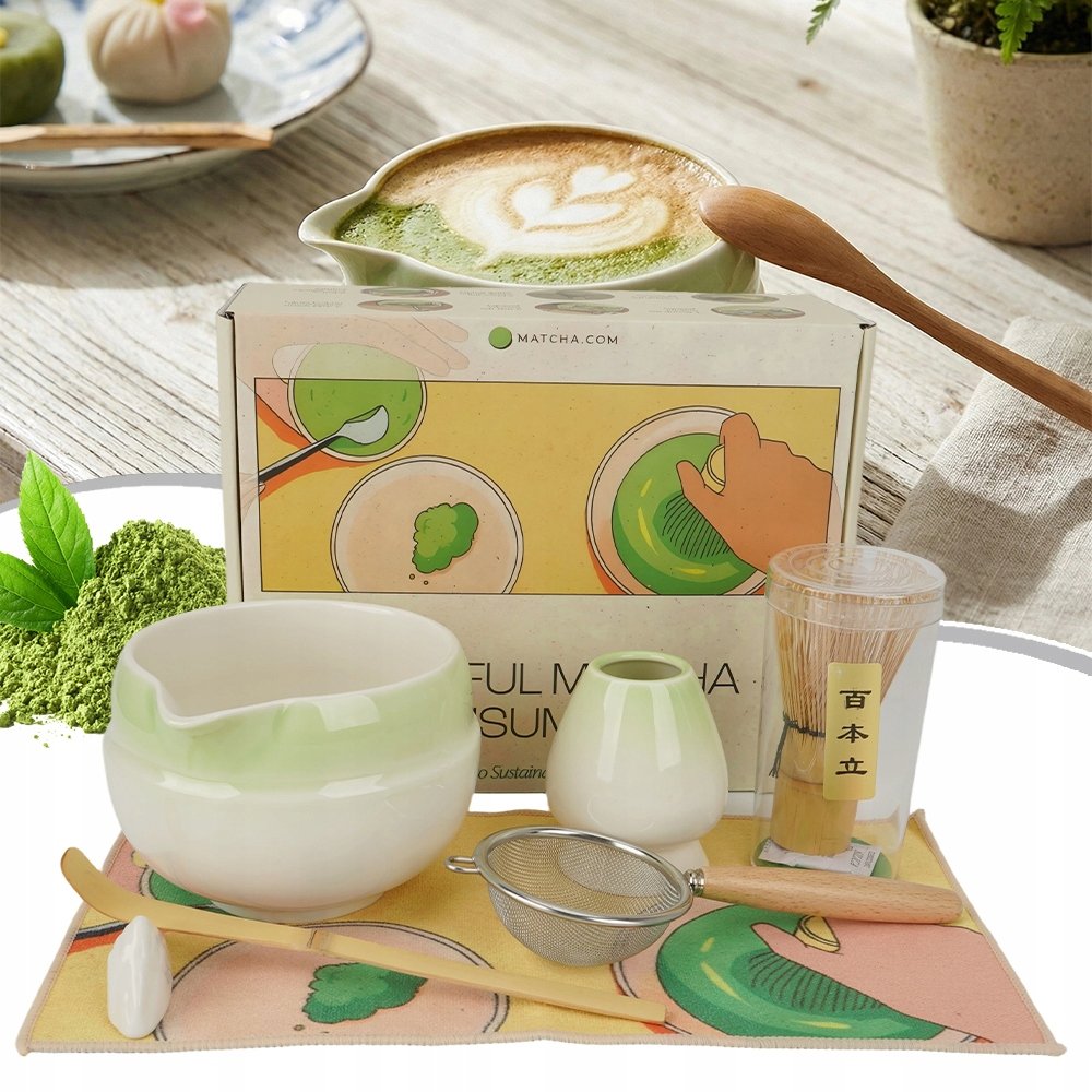 Zestaw do matcha 7 elementów, ceramika z gradientem, ozdoba górska