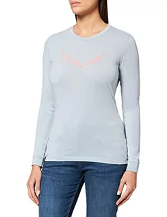 Koszulki i topy damskie - Salewa damskie bluzki z solidnym logo Dry W L/S bluzki i T-shirty, niebieski - grafika 1