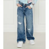 Spodnie i spodenki dla dziewczynek - Guess Jeansy | Loose fit - miniaturka - grafika 1