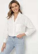 Koszule damskie - Biała Koszula z Bawełny w Paski Tolisianne - miniaturka - grafika 1