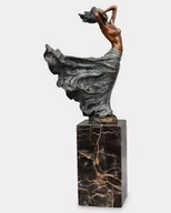 Figurki dekoracyjne - Kobieta w Zwiewnej Spódnicy Rzeźba z Brązu / Rzeźby z brązu - miniaturka - grafika 1