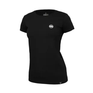Pit Bull Damska Koszulka T-shirt Slim Fit Small Logo Black - Koszulki sportowe damskie - miniaturka - grafika 1
