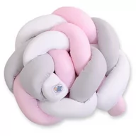 Ochraniacze do łóżeczka - My Sweet Baby, Ochraniacz do Łóżeczka, pleciony, Biały/Szary/Różowy, 180 cm - miniaturka - grafika 1