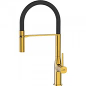 Baterie kuchenne - Laveo BAP G78D Bateria zlewozmywakowa stoj$576ca z wylewk$577 UJednouchwytowa Spos$578b monta$579u stoj$580cy G$581owica 25 mmZasi$582g wylewki 200 mm Wyko$583czenie z$584oty/czarny - miniaturka - grafika 1