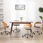Krzesła - vidaXL Obrotowe krzesła stołowe, 4 szt., taupe, gięte drewno i tkanina - miniaturka - grafika 1
