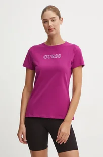 Guess t-shirt BRIANA damski kolor fioletowy V3BI11 J1314 - Koszulki sportowe damskie - miniaturka - grafika 1
