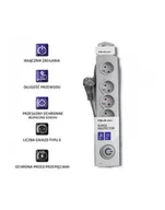 Listwy zasilające - qoltec Listwa antyprzepięciowa 5 gniazd | 3m | szara - miniaturka - grafika 1