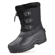 Śniegowce damskie - Dziewczęce buty zimowe śniegowce dziecięce, ciepłe, miękkie, do użytku wewnątrz i na zewnątrz, antypoślizgowe, czarne, czarny, 32 EU - miniaturka - grafika 1