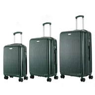 Walizki - Zestaw walizek SEMI LINE T5948-0 Ciemno-zielony - miniaturka - grafika 1