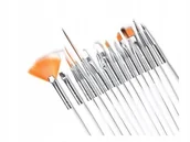 Akcesoria do paznokci - Pędzelki do żelu manicure sonda / 15 sztuk BIAŁE - miniaturka - grafika 1