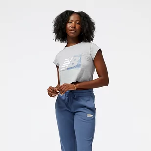 Koszulka damska New Balance WT31817AG  szara - Koszulki i topy damskie - miniaturka - grafika 1