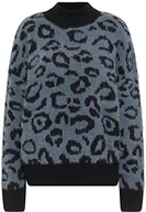 Swetry damskie - NAEMI Damski sweter z dzianiny 11019366-NA01, szaro-czarny, XS/S, szary czarny, XS-S - miniaturka - grafika 1