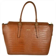 Torebki damskie - VEZZE torba skórzana shopper bag brąz - miniaturka - grafika 1