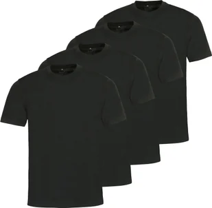 koszulka męska hajo, 4-pak - Basic, krótki rękaw, okrągły dekolt, bawełna, gładka czarna 6XL - Koszulki męskie - miniaturka - grafika 1