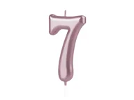 Urodziny dziecka - Świeczka cyferka różowe złoto - 7 - siedem - miniaturka - grafika 1