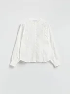 Koszule damskie - Reserved - Koszula z ozdobnym haftem - biały - miniaturka - grafika 1