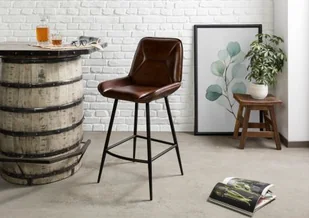 IRON LABEL Hoker #114 Skóra naturalna + Metal 52x57x108cm - Taborety i hokery IRON LABEL Hoker #114 Skóra naturalna + Metal 52x57x108cm - Taborety i hokery - miniaturka - grafika 1