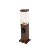 Lampy ogrodowe - QAZQA Buitenlamp roestbruin 45 cm met stopcontact IP44 - Malios - miniaturka - grafika 1