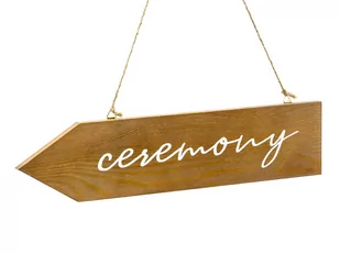 Partydeco Drogowskaz drewniany Uroczystość Ceremony 2FD7-8390B - Wesele i ślub - miniaturka - grafika 1