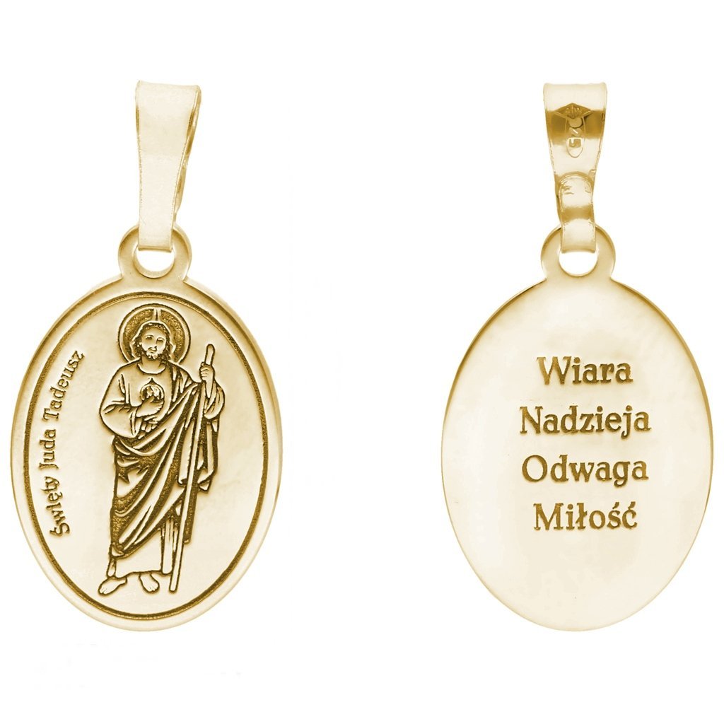 Medalik srebrny Ag 925 pozłacany Święty Juda Tadeusz MDC025G