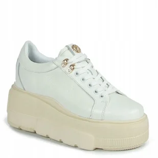 BEŻOWE PÓŁBUTY SNEAKERSY CARINII B9302/N-I81 SKÓRA MODNE PLATFORMA R.37 - Półbuty damskie - miniaturka - grafika 1
