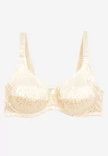 Jasnobeżowy Biustonosz z Regulowanymi Ramiączkami o Koronkowym Wykończeniu Kefefia - Biustonosze - miniaturka - grafika 1