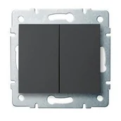 Wyłączniki światła i elektryczne - Kanlux Łącznik zwierny podwójny LOGI 02-1022-141 gr 25247 - miniaturka - grafika 1