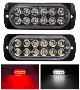 Lampa tylna 12 LED mocna 12V-24V mała Biała, dzienne, cofania, DRL - Lampy tylne - miniaturka - grafika 1
